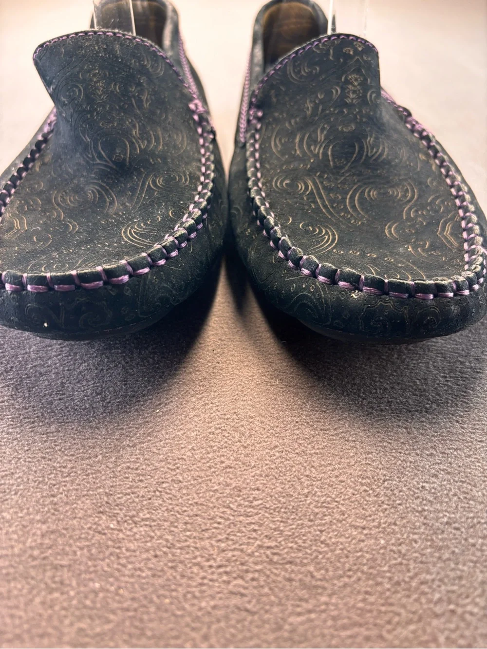 Robert Graham Verrazano Paisley Leather Suede Driving Loafers Slip-Ons